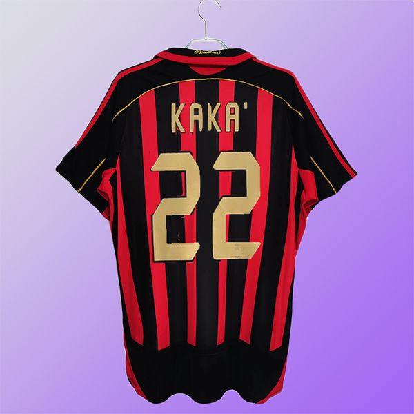 0607AC Retro-Trikot, Champions-League-Finale-Version, Nr. 22 Kaka, kurzärmliges Auswärtstrikot von AC Inzaghi