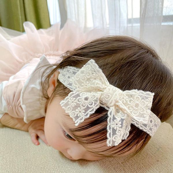 Acessórios de cabelo Lace Princesa Bebê Menina Headband Verão Primavera Crianças Headwear Infantil Meninas Bow Clips 3-12 Meses