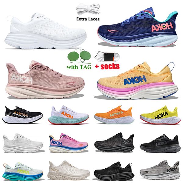 Kissen Hoka Schuhe Damen Herren Hokas Clifton 9 Triple Black White Bondi 8 Kawana On Cloud Mist Blue Lilac Marble Pink Foam Runners Sneakers Sporttrainer DHgate