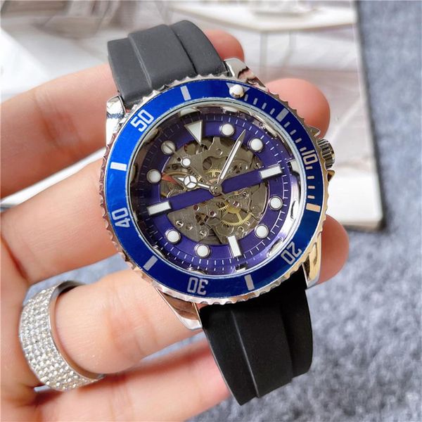 Marca relógios masculino estilo mecânico automático pulseira de borracha boa qualidade relógio de pulso x207200t