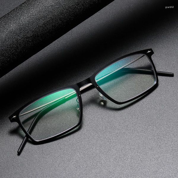 Montature per occhiali da sole di alta qualità 6544 Danimarca titanio senza viti Occhiali ottici ultraleggeri quadrati da lavoro per mettere cristalli