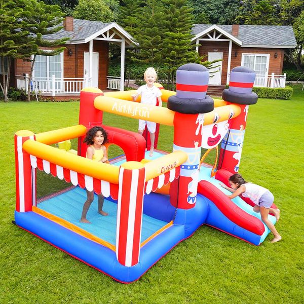 Palyaço Bouncer Houses Kale Şişirilebilir Jumping Toys Jumper Çocuklar için Kapalı Açık Oyun Hava Blower Slide Slayt Kalesi Doğum Günü Partisi Hediyeler Bahçe Arka Bahçe Avlusu