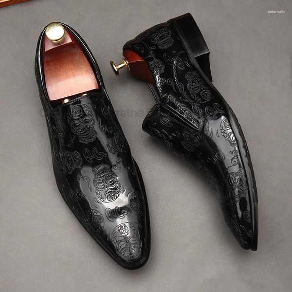 Sapatos de vestido preto vinho vermelho mens mocassins negócios casamento banquete terno itália designer couro genuíno apontado dedo do pé