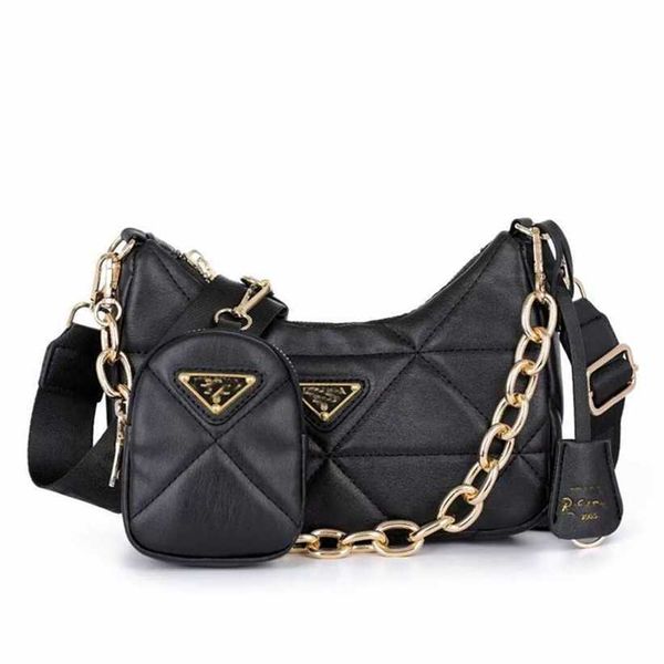 Luxo 3 peças tote conjunto masculino e feminino designer saco hobo corrente de ouro feminino diagonal ombro múltiplas peças para venda bolsa code11