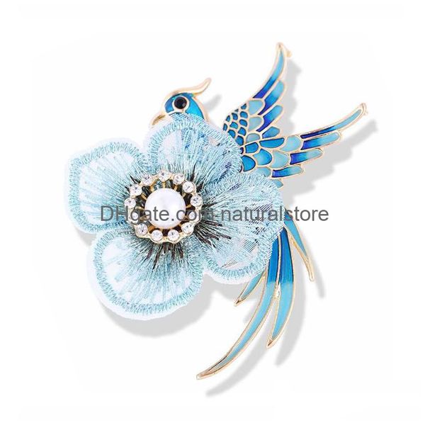 Pins broches estilo chinês mão bordado phoenix pássaro flor broche mulheres jóias de luxo vintage pino cachecol vestido acessórios gota dhtsu