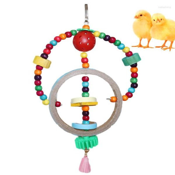 Outros suprimentos de pássaros balanço mastigando brinquedos mordiscar papagaio molar brinquedo metal gancho design acessórios para animais de estimação para papagaios médios periquitos