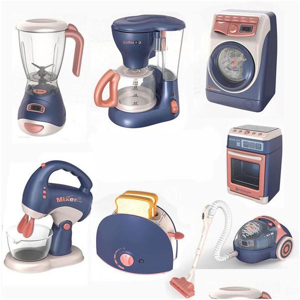 Mini Elettrodomestici Cucina Giocattoli Bambini Finta Gioca Lavaggio Hine Aspirapolvere Giocattolo Tostapane Fornello Ragazze Ragazzi Drop Delivery Dhpop