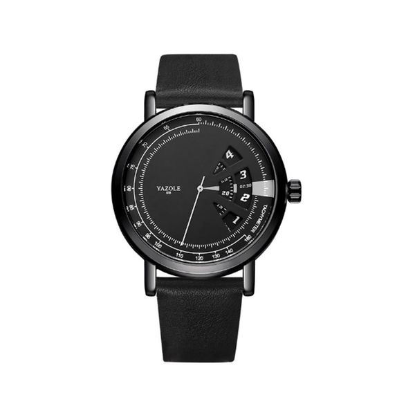 Yazole Mode Kreative Zifferblatt Persönlichkeit Plattenspieler Design Herren Uhr Smart Sport Welt Zeit Uhren Lederband Männliche Armbanduhr325s