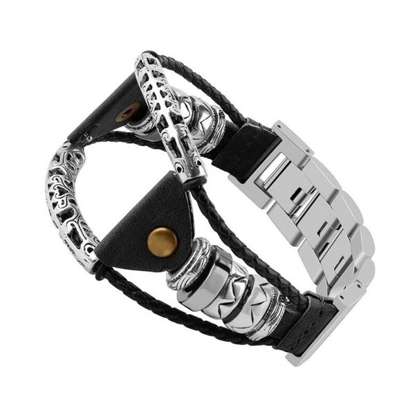 Ремешки для часов Кожаный ремешок ручной работы из нержавеющей стали для Galaxy 46 мм SM-R8050 Ремешок для часов Сменный ремешок Браслет Band288l