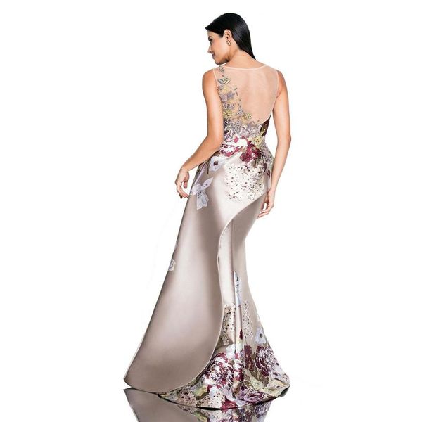 Neues europäisches und amerikanisches Damen-Abendkleid, Bankett, Damen-Temperament, Jahrestagung, 3D-Druck, besticktes Kleid291A