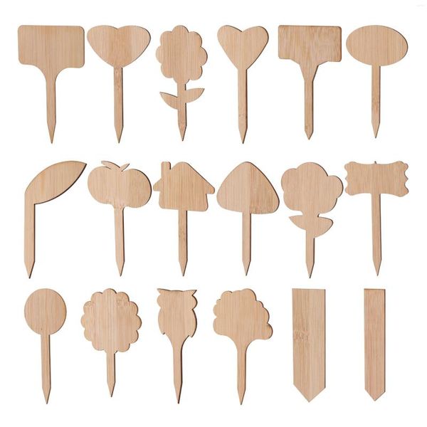 Decorações de jardim 20 Pcs Planta de Bambu Marcação Etiqueta Vasos de Plantas Viveiros Suculentas Flores Vegetais Marcadores de Mudas Cartão de Jardinagem