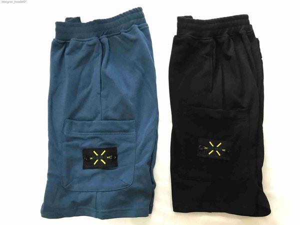 Pantaloni da uomo American top materiale pantaloncini da spiaggia mens pantaloni sportivi retrò cotone blu cravatta corta ricamo estate strada esplosioni cinque pantaloni L230915