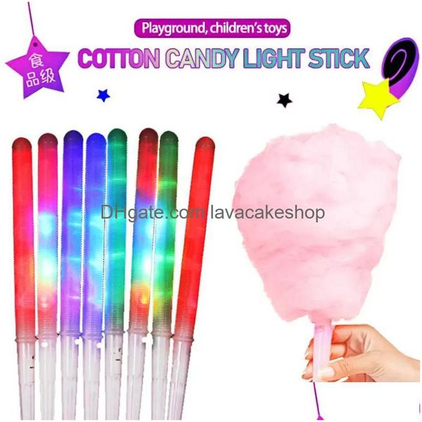 Party-Dekoration, nicht wegwerfbar, in Lebensmittelqualität, leichte Zuckerwattekegel, bunt, leuchtend, leuchtend, Marshmallow-Sticks, blinkender Schlüssel, Weihnachten, DHJ69