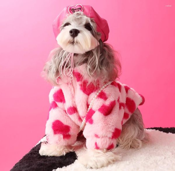 Hundebekleidung Plüschmantel für warme Kleidung, ich liebe Herbst und Winter