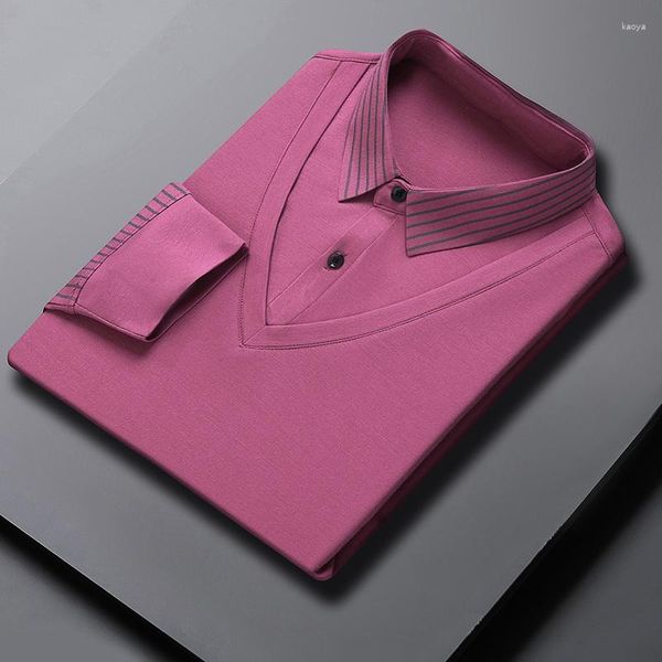 Polo da uomo 8 colori 2023 arrivo polo classiche casual da uomo business slim fit manica lunga abbigliamento di marca