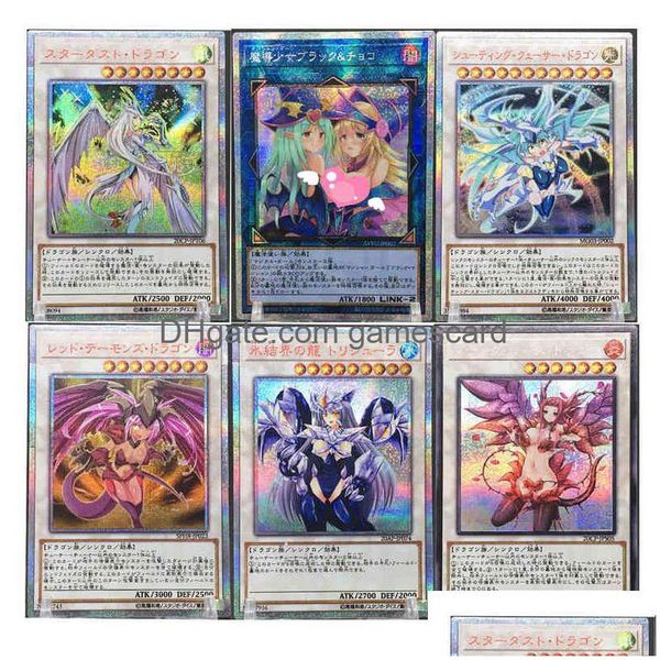 6 estilos Yu Gi Oh Dark Magician Girl Daughter Versão Japonesa DIY Brinquedos Hobbies Hobby Colecionáveis Jogo Coleção Cartões G220311 Drop Dhqfh