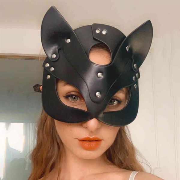 CKMorls Seksi Deri Demet Göz Erotik Fetiş Seks Araçları Cadılar Bayramı Masquerade Cosplay Tavşan Yüz Maskesi Yetişkin Oyuncaklar için BDSM