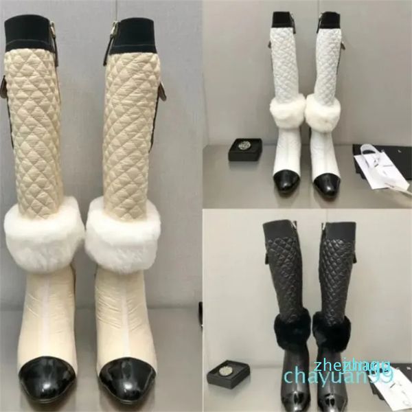 2023-botas bordadas elétricas sexy cor combinando couro bandana logotipo botas senhora outono inverno combinar com vários sapatos de salto alto