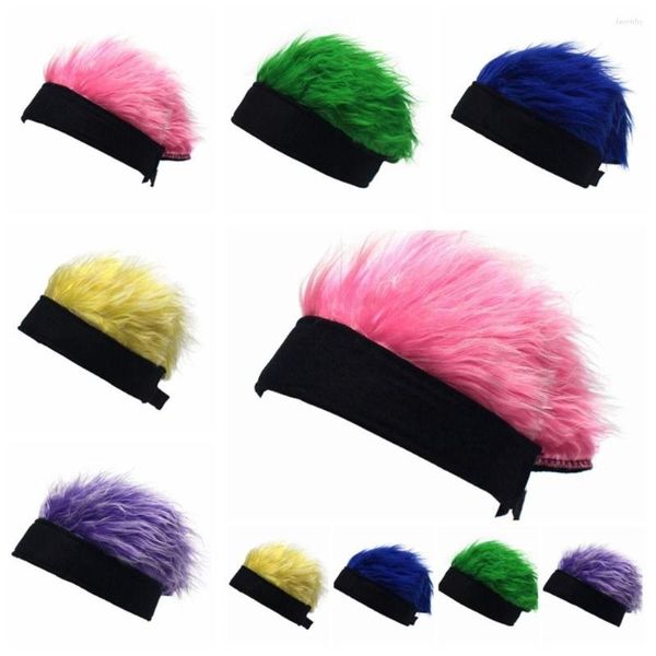 Berets Color Wig Beanie Hat Brimless Falso Cabelo Skullcap Chapéus Curtos para Mulheres Homens Retro Hip Hop Beanies Headwear Street Cosplay