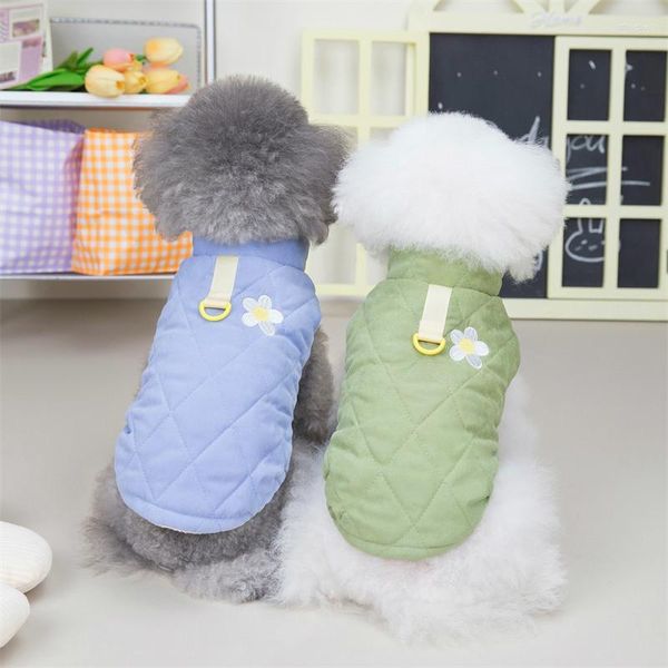 Abbigliamento per cani 2023 Burattino di piccole e medie dimensioni Gatto Teddy Pet Autunno Inverno Crisantemo Vestiti imbottiti in cotone Spot