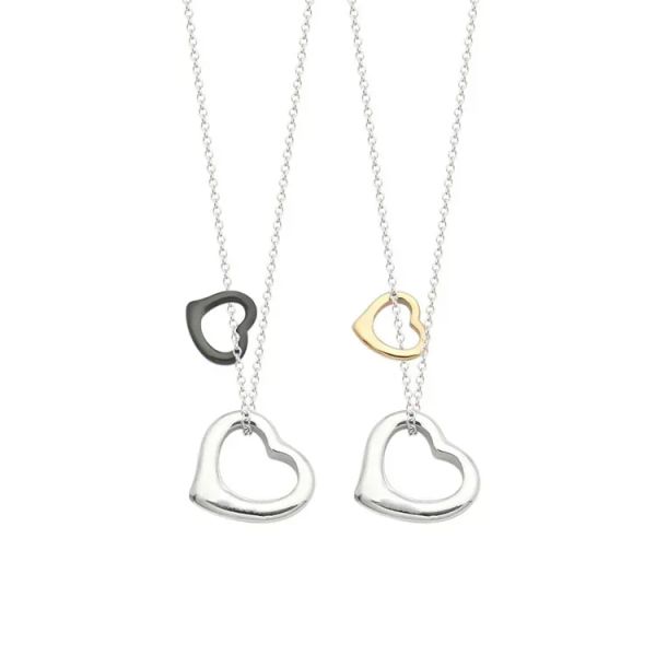 Colares de pingente Womens Love Colares Designer Jóias para Mulheres Double Hearts Colar Marca Completa como Casamento Presente de Natal T Home CNS7