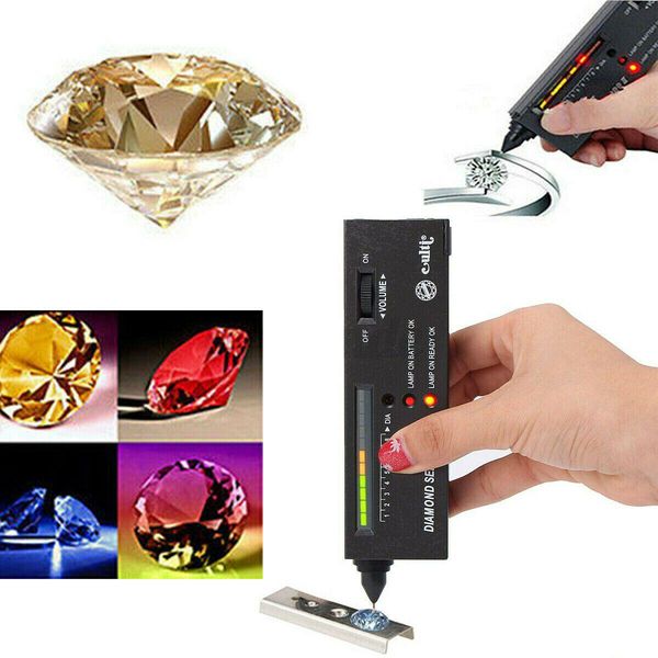 Tester per diamanti professionale portatile ad alta precisione Selettore di pietre preziose Ll Kit di strumenti per gioiellieri Indicatore LED Penna di prova Consegna a goccia