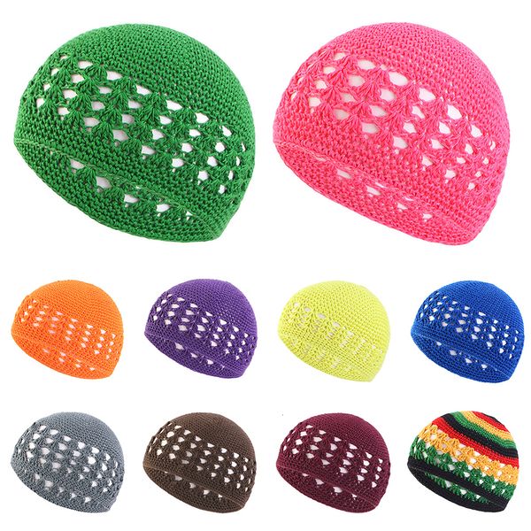 Beanie/Schädelkappen Gestrickte muslimische Männer Kleidung Gebetshüte Kippah Kufi Bequemer Chapeau Musulman Homme Ramadan Islamische Gebetsmütze Beanie 230914