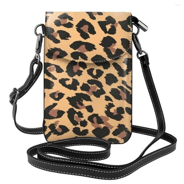 Titulares de cartão leopardo tigre bolsa de ombro animal selvagem streetwear couro mulheres sacos moda feminina elegante bolsa