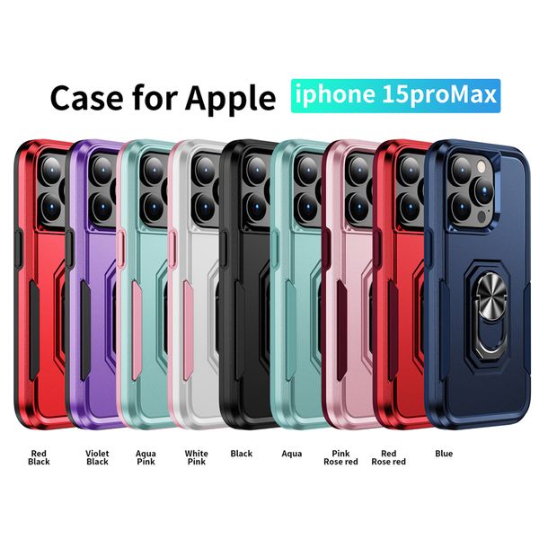Commuter Military Hybrid Armor Ring Stand Cases Magnetische Autohalterung für iPhone 15 14 13 Pro Max 12 11 XR XS 8 Plus Samsung S20 S21 FE S22 S23 Ultra A04 A04S A03S A14 A34 A54 A24