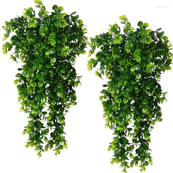Fiori decorativi 80 cm pianta artificiale eucalipto appeso a parete verde casa soggiorno arredamento piante finte giardino esterno