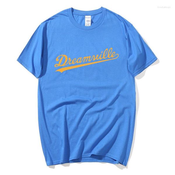 Camiseta masculina de alta qualidade moda mens dreamville manga curta camiseta sólida casual algodão camiseta roupas de verão