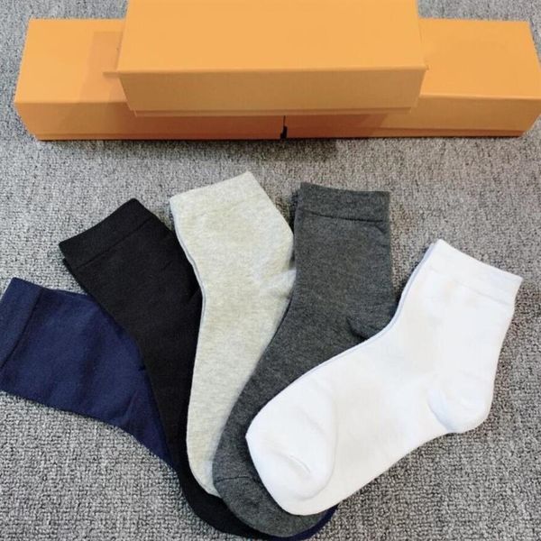 Мужские и женские спортивные носки, 100% хлопок, цельная пара, 5 цветов, длинные носки в форме трубки, с желтой коробкой262B