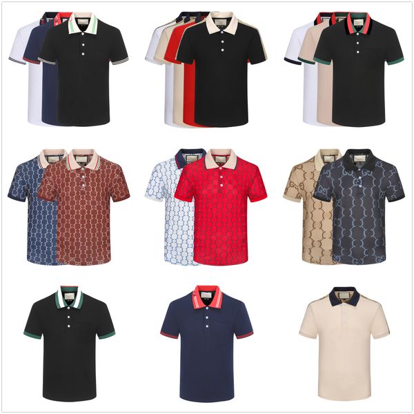 Мужская рубашка-поло Дизайнерская мужская черно-белая красная 100% устойчивый хлопок, удобная с коротким рукавом Женская повседневная модная деловая хип-хоп уличная 3XL 2XL#99