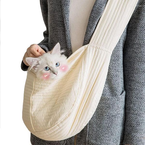 Transportadora para cães e gatos, bolsa tipo estilingue para filhotes pequenos, carregando mãos livres, ombro leve para animais de estimação de até 20 lb