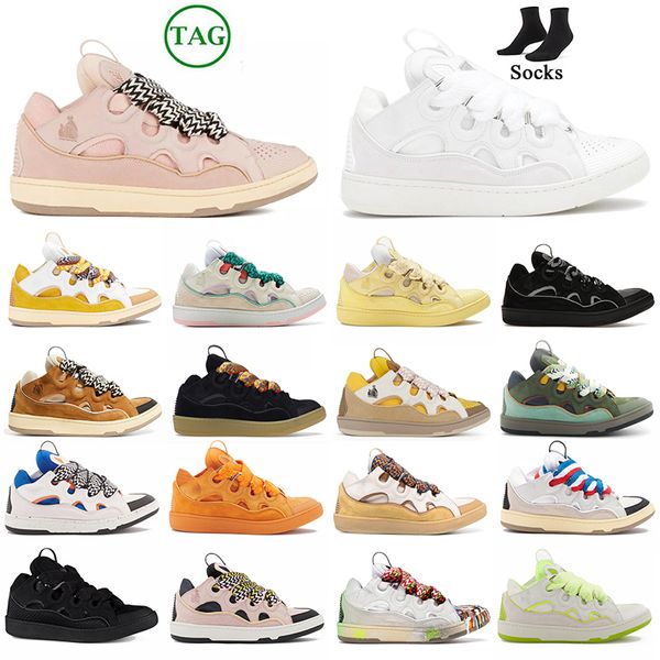 Scarpe firmate lavins lavinscurb intrecciato Stile scarpa stringata Straordinarie sneakers in pelle Triple White uomo donna in pelle di vitello nappa suola con plateau logo Taglia 44