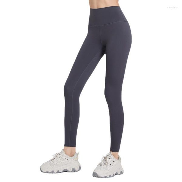 Pantaloni attivi Lu Vita alta imbottita in velluto Base Yoga Collant da corsa per esercizi all'aperto da donna per corsa all'aperto Tasca per esercizi