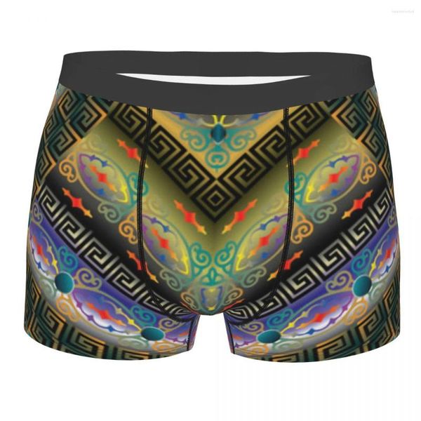 Mutande Boxer Uomo Pantaloncini Intimo Maschile Geometrico Meandro Barocco Boxer Mutandine Uomo Sexy