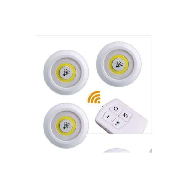 Luci con sensore Wireless dimmerabili Led sotto l'armadio Telecomando a batteria Luce per armadi per guardaroba Bagno Consegna a goccia Li Dhum0