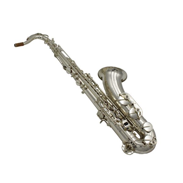 Neues Tenorsaxophon in B-Dur von Eastern Music, glänzend versilbert, mit Koffer