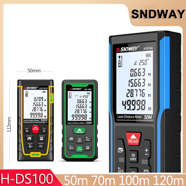 Maßbänder Sndway Laser-Entfernungsmesser 50 m 70 m 100 m 120 m Entfernungsmesser Digitaler Entfernungsmesser Trena Roulette-Lineal Entfernungsmaßband 230914