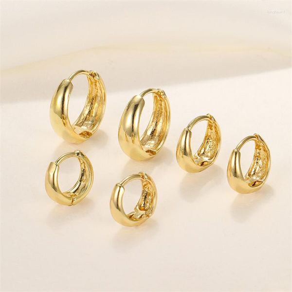 Hoop Ohrringe 3 Paare/satz Punk Geometrische Große Kleine Für Frauen Männer Gold Farbe Kreis Huggie Koreanische Schmuck E974