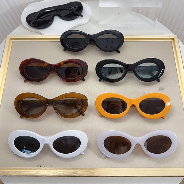 Designer-Sonnenbrille im Hip-Hop-Stil, Strandparty, Acetat, ovaler Katzenaugen-Rahmen LW2306S mit Symbol, modisch, trendig, cool für Männer und Frauen