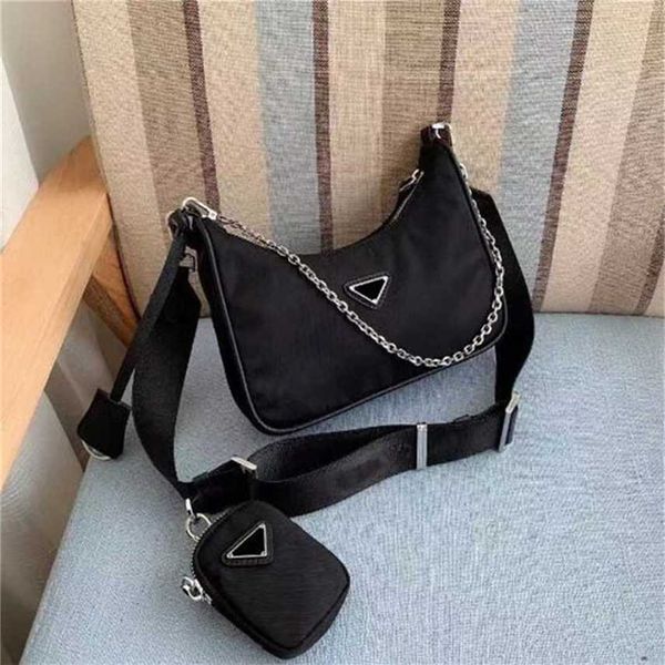 Barato 80% de desconto preto branco rosa nylon ombro mensageiro para mulheres bolsa de luxo hobo designer com mini carteiras de bolso feminino bolsa crossbody código 899