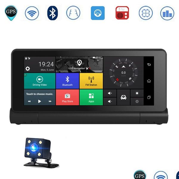 Acessórios GPS do carro 3G 7 polegadas Navegação Bluetooth Android 5.0 Navegadores com DVR Hd 1080 Veículo Sat Navi 3D Maps Drop Delivery Auto Dhije