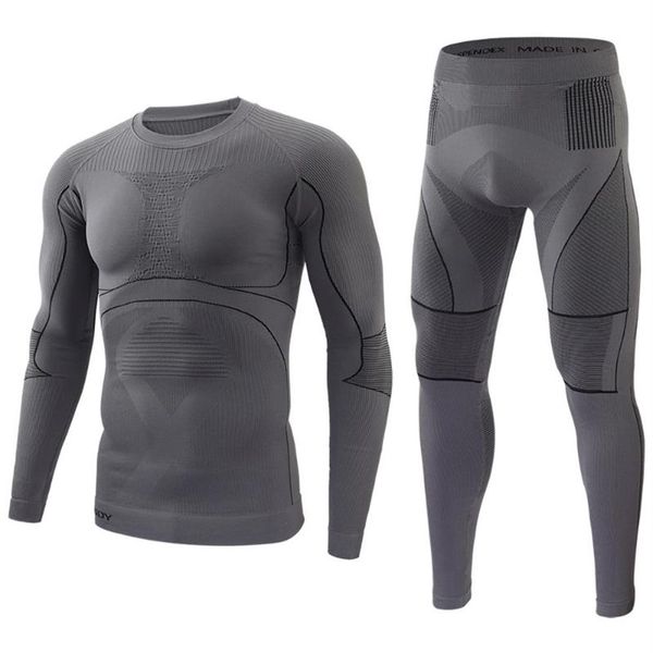 Roupa interior térmica masculina conjunto de lã forrado motocicleta camada base de esqui inverno quente longo johns camisas topos inferior suit175m