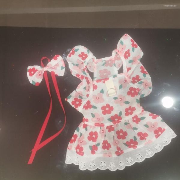 Vestido de vestuário de cachorro close-fitting pet verão pequena princesa cosplay traje roupas florais