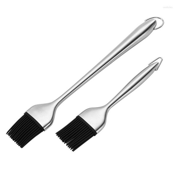 ARAÇLAR Mutfak Yağı Fırçası Barbekü Izgara Basting Paslanmaz Çelik Tapı Hamurbaşı Barbekü Yemek 2 PCS