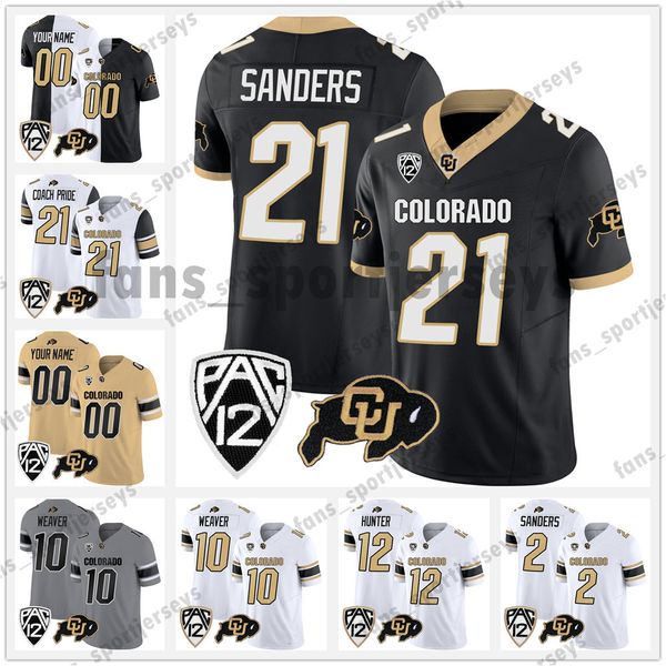 2023 Uomo Donna Bambino Colorado Buffaloes Maglia da calcio 2 Shedeur Sanders 12 Travis Hunter 21 Shilo Sanders 10 Xavier Weaver 3 Dylan Edwards 43 Woods Stitched Jerseys