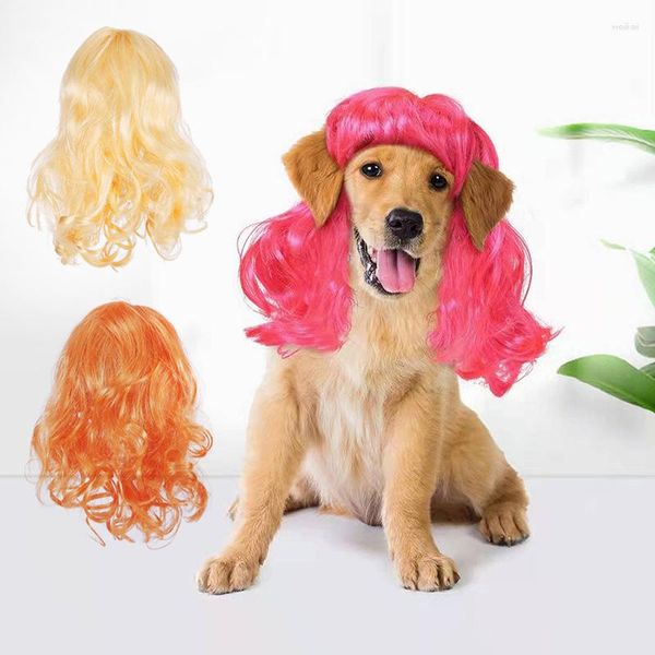 Cão vestuário pet perucas cosplay adereços chapelaria roupas engraçadas hairpiece makeover roupas suprimentos