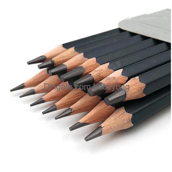 Lápices 14 PCS / Set Professional Sketch Ding Pencil Set HB 2B 6H 4H 2H 3B 4B 5B 6B 10B 12B 1B Pintura Suministros de papelería Drop Entregar DHFZU